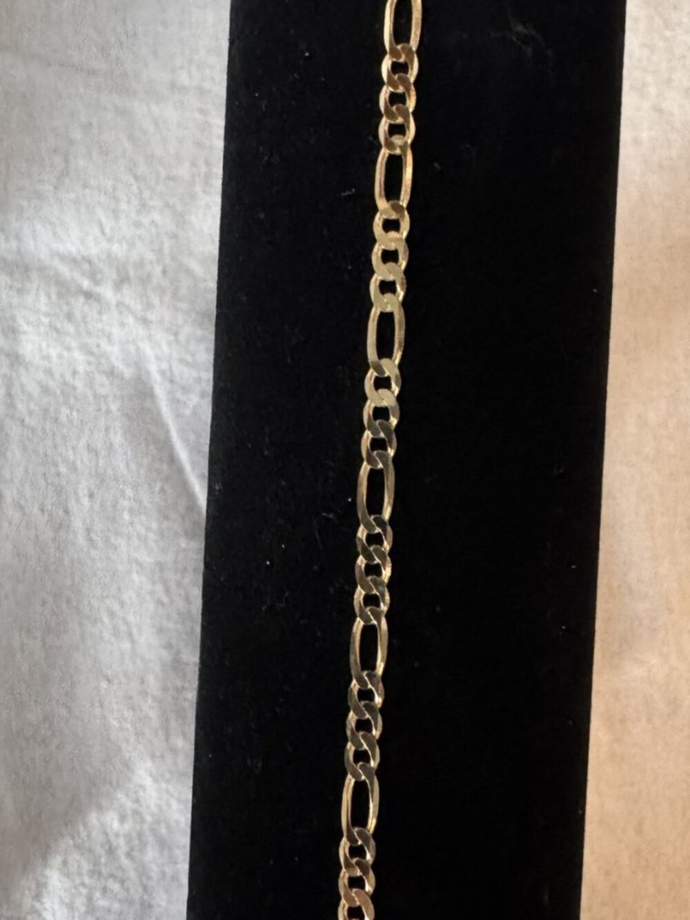 Figaro Bracelet 14K Gold Plated over 925 Sterling Silver 7 Inch 4mm Italian Made